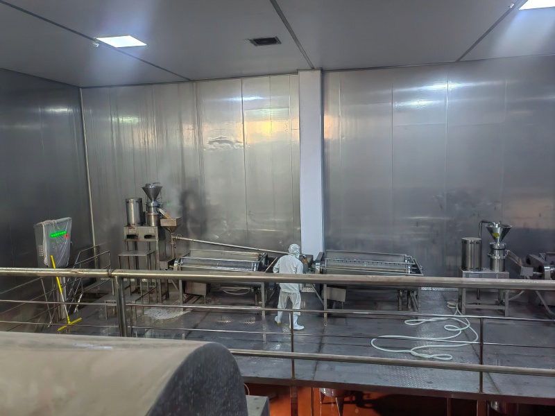 Production facility with red bean paste processing equipment