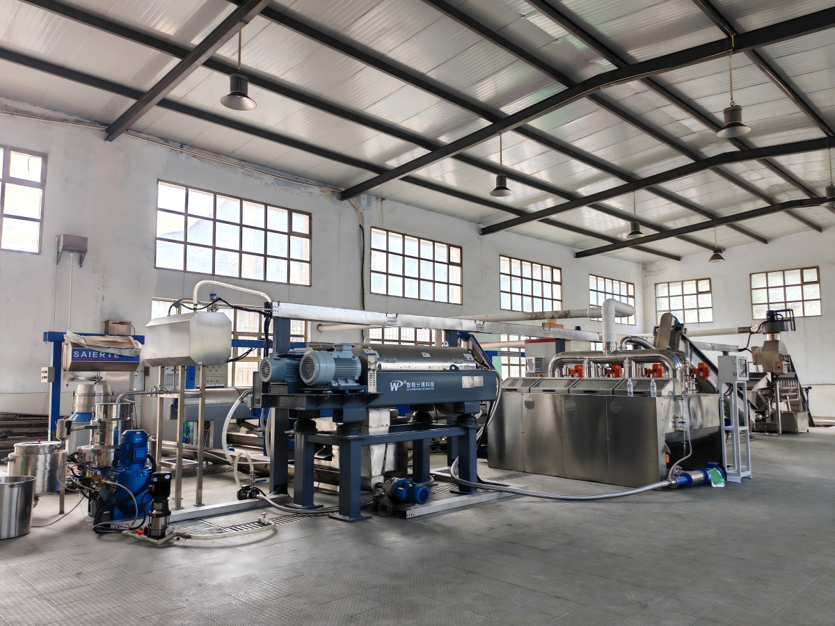 LWS350 three-phase decanter centrifuge and malaxer in olive oil production facility