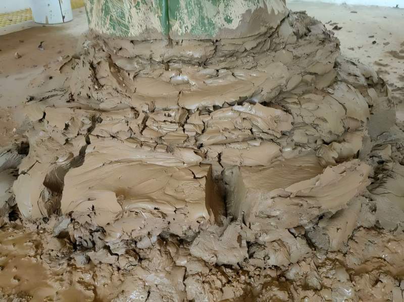 Dewatered solid phase from decanter centrifuge
