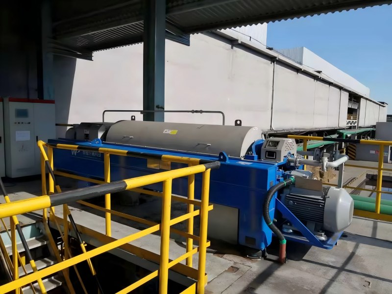 LW550x2250B two-phase decanter centrifuge installation at wastewater treatment facility