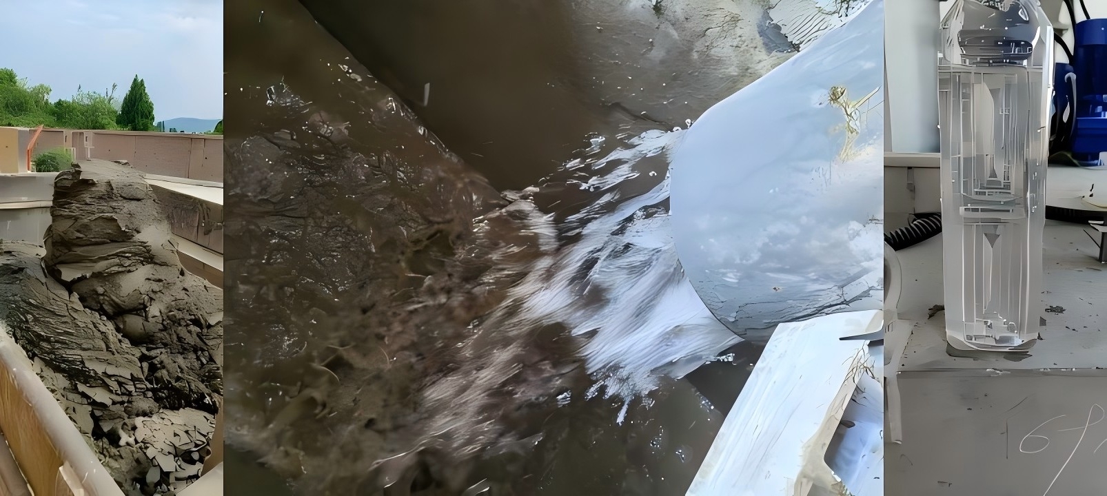 Sludge dewatering treatment results comparison