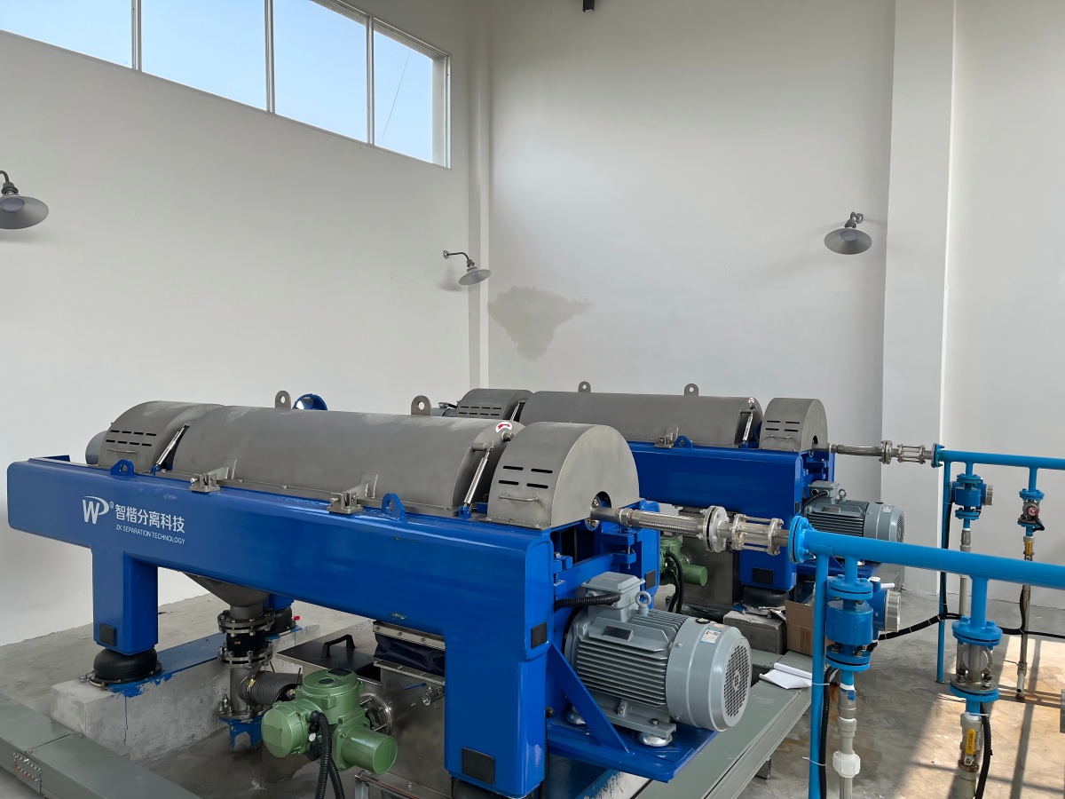 LW350x1435C decanter centrifuge installation at water treatment plant
