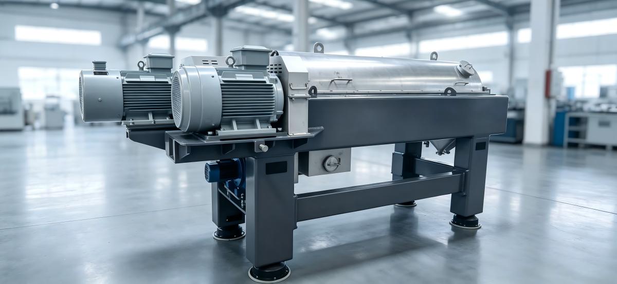Olive oil decanter centrifuge prepared for shipment to Italy