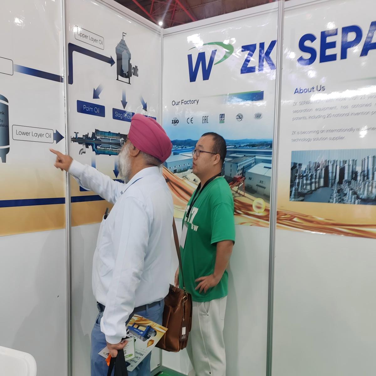Customer learning about ZK decanter applications for palm oil processing